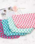 Pazimiik knitted checkered makeup bag