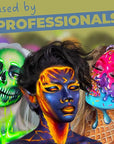 Blue Squid Face Paint Water Based Single Cake Professional Face Paint & Body Paint - Water Activated, Kids Adults Face Painting for Costume, Halloween Makeup, Cosplay - Metallic Bronze Face Paint 30g