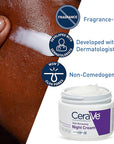 CeraVe Skin Renewing Night Cream, Niacinamide, Peptide Complex, and Hyaluronic Acid Moisturizer for Face, 1.7 Ounce, Packaging may Vary