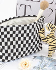 Pazimiik knitted checkered makeup bag