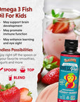 Barlean's Omega Pals Omega 3 for Kids, Yummy Straw-Nana Flavored Children's Liquid Flax Seed Oil Supplement with 1,483 mg ALA, Non-GMO, Vegan Brain & Eye Health, 8 oz