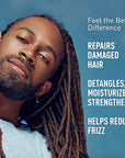 Bevel Leave In Conditioner for Men - Curly Hair Conditioner with Hemp Seed Oil and Biotin, Detangles Moisturizes and Strengthens Hair, 7 Oz