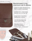 3 Swords Germany - brand quality 6 piece manicure pedicure grooming kit set for professional nail care with camo synthetic leather case - Made in Germany