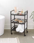 Amazon Basics 3-Tier Metal Rolling Cart, Black