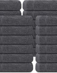 Tens Towels Pack of 24 Washcloths, 12 x 12 Inches, Lighter Weight, Quick to Dry, Super Soft & Absorbent, Gentle Face Towels, Hotel Quality, Perfect for Bathroom, Gym, Spa (Dark Grey, 24 Pack)