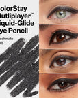 REVLON ColorStay Multiplayer Liquid-Glide Eye Pencil, Multi-Use Makeup With Blending Brush, Blends Then Sets, Creamy Texture, Waterproof, Smudge-proof, Longwearing, 401 Checkmate, 0.03 Oz