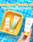 Anua Sun-Ready Travel Kit, Zero-Cast Sunscreen & Cleansing oil & Face Wash. Korean Sunscreen with Mini Size Double Cleansing routine ,Korean Skincare Set