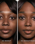No Makeup Makeup Long-Lasting Lightweight Foundation & Brush Duo | Cruelty-Free, Fragrance-Free, Buildable, Transfer-Proof Makeup (Dark)