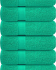 Infinitee Xclusives Green Hand Towels for Bathroom - Set of 6 (16x28 inches) 600 GSM, 100% Cotton Ultra Soft, Quick Drying, Hotel Quality Hand Towel Set (Vivid Green)