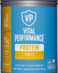 Vital Proteins Performance Powder, 25g Lactose-Free Milk Protein Isolate Casein & Whey Blend, NSF for Sport Certified, 10g Collagen Peptides, 8g EAAs, 5g BCAAs, Gluten-Free - Vanilla, 1.68lb