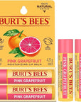 Burt's Bees Lip Balm - Pink Grapefruit, Lip Moisturizer With Responsibly Sourced Beeswax, Tint-Free, Natural Origin Conditioning Treatment, 2 Tubes, 0.15 oz.