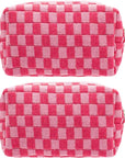 Pazimiik checkered makeup bag for