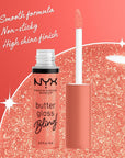 NYX PROFESSIONAL MAKEUP Butter Gloss Bling Lip Gloss, Non Sticky and Shiny Vegan Lip Makeup - Dripped Out