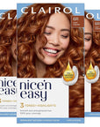 Clairol Nice'n Easy Permanent Hair Dye, 6R Light Auburn Hair Color, Pack of 3