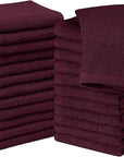Utopia Towels 24 Pack Cotton Washcloths Set, 100% Ring Spun Cotton, Premium Quality Flannel Face Cloths, Highly Absorbent and Soft Feel Fingertip Towels, Burgundy