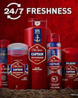 Old Spice Refreshing Body Wash for Men, 3X Defense, 24/7 Shower Fresh with Long Lasting Scent, Red Collection, Captain with Bergamot Scent, 24 oz (Pack of 4)