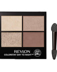 Revlon ColorStay Day to Night Eyeshadow Quad, Longwear Shadow Palette with Transitional Shades and Buttery Soft Feel, Crease & Smudge Proof, 500 Addictive, 0.16 oz