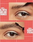 Maybelline Build-A-Brow 2-in-1 Brow Pen and Sealing Eyebrow Gel, Eyebrow Makeup for Real-Looking, Fuller Brows, Ash Brown, 1 Count
