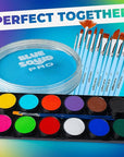Blue Squid Face Paint Water Based Single Cake Professional Face & Body Paint - Water Activated, Kids Adults Face Painting for Costume, Halloween Makeup, Cosplay - UV Pastel Blue Face Paint 30g