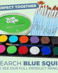 Blue Squid PRO Face Paint - Professional Water Based Single Cake Facepaint & Body Paints - SFX Makeup, Kids Adults Face Painting for Costume, Halloween, Cosplay - Classic Bright Green 30g / 1oz