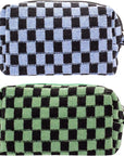 Pazimiik checkered makeup bag for