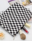 Pazimiik knitted checkered makeup bag