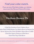 eSalon Permanent Hair Color & Dye Kit - Medium Brown - Personal Colorist for Up To 100% Gray Coverage, All Hair Types - Professional-Grade Ammonia-Free Hair Dye