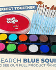 Blue Squid Face Paint Water Based Single Cake Professional Face Paint & Body Paint - Water Activated, Kids Adults Face Painting for Costume, Halloween Makeup, Cosplay - Classic Red Face Paint 30g