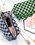 Pazimiik checkered makeup bag for