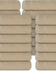 Tens Towels Pack of 24 Washcloths, 12 x 12 Inches, Lighter Weight, Quick to Dry, Super Soft & Absorbent, Gentle Face Towels, Hotel Quality, Perfect for Bathroom, Gym, Spa (Beige, 24 Pack)
