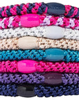 L. Erickson Grab & Go Ponytail Holders, Berry, Set of Eight - Exceptionally Secure with Gentle Hold