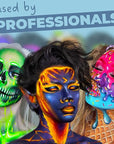 Blue Squid Face Paint Water Based Single Cake Professional Face Paint & Body Paint - Water Activated, Kids Adults Face Painting for Costume, Halloween Makeup, Cosplay - Metallic Blue Face Paint 30g