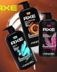 Axe Men's Body Wash Variety Set, Set of 3 Scents, Axe Dark Temptation, Apollo and Excite Body Wash, 3in1 Body and Face Wash in Pump Bottle, 33.8 Ounce Each