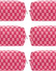 Pazimiik checkered makeup bag for