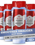 Old Spice Moisturizing Body Wash for Men, Hydro Wash, 2-in-1 Long Lasting Scent & Deep Hydration, 24/7 Shower Fresh, Smoother Swagger Scent, 16 oz (Pack of 4)