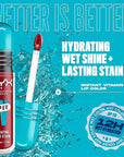 NYX PROFESSIONAL MAKEUP Lip IV Hydrating Glossy Lip Stain with 12HR Hydration - Cranberry Splash (Red)