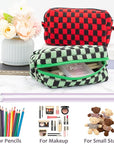 Pazimiik checkered makeup bag for