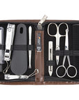 3 Swords Germany - brand quality 10 piece manicure pedicure grooming kit set for professional finger & toe nail care tweezers file clipper fashion leather case in gift box, Made by 3 Swords (01610)