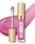 REVLON Super Lustrous Glimmer Gloss, Non-Sticky Lip Gloss, High-Shine Finish, Plant-Based Glitter, 008 Rose Glow, 0.13 fl oz