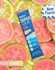 Nello Supercalm Powdered Drink Mix, Cortisol Reducer* and Sleep Aid Supplement, L Theanine, Ksm-66 Ashwagandha, Magnesium Glycinate, Vitamin D 3, No Sugar, Non GMO, On The Go, 20 Ct, Yuzu Guava