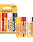 Burt's Bees Lip Balm, Beeswax, Strawberry, Coconut and Pear, and Vanilla Bean Pack, With Responsibly Sourced Beeswax, Tint-Free, Natural Lip Treatment, 4 Tubes, 0.15 oz.