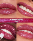 REVLON Super Lustrous Glimmer Gloss, Non-Sticky Lip Gloss, High-Shine Finish, Plant-Based Glitter, 009 Razz Beamy, 0.13 fl oz