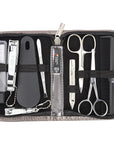 3 Swords Germany - brand quality 10 piece manicure pedicure grooming kit set for professional finger & toe nail care tweezers file clipper fashion leather case in gift box, Made by 3 Swords (01603)