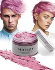 Temporary Pink Hair Color Wax 4.23 oz, Instant Natural Hairstyle Cream Dye, Washable Styling Pomades, Disposable Coloring Mud for Women Youth Men, Party Cosplay DIY Halloween