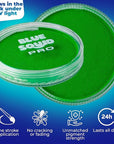 Blue Squid Face Paint Water Based Single Cake Professional Face Paint & Body Paint - Water Activated, Kids Adults Face Painting for Costume, Halloween Makeup, Cosplay - Neon Green Face Paint 30g
