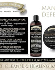 BALM OF GILEAD Manuka Defense Healing Lip Balm - Intensive Moisture Therapy in Tube w/Manuka, Tea Tree & Cooling Peppermint - Ideal for Chapped & Cracked Lips - Beauty Pack Of 4-0.15 oz