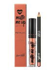 Barry M - Ultra-Long Wearing, Non-drying, Matte Me Up - Metallic Lip Paint and Lip Liner - 24 Karat