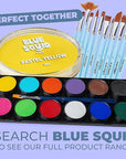 Blue Squid Face Paint Water Based Single Cake Professional Face Paint & Body Paint - Water Activated, Kids Adults Face Painting for Costume, Halloween Makeup, Cosplay - Pastel Yellow Face Paint 30g
