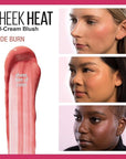 Maybelline Cheek Heat Gel-Cream Blush Makeup, Lightweight, Breathable Feel, Sheer Flush Of Color, Natural-Looking, Dewy Finish, Oil-Free, Nude Burn, 1 Count