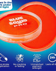 Blue Squid Face Paint Water Based Single Cake Professional Face Paint & Body Paint - Water Activated, Kids Adults Face Painting for Costume, Halloween Makeup, Cosplay - Neon Orange Face Paint 30g